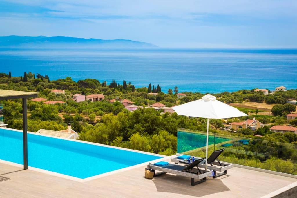 New Villa Blue With Private Pool At Trapezaki Livathos  외부 사진